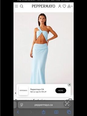 Peppermayo Cindelle One Shoulder Maxi Dress - Turquoise